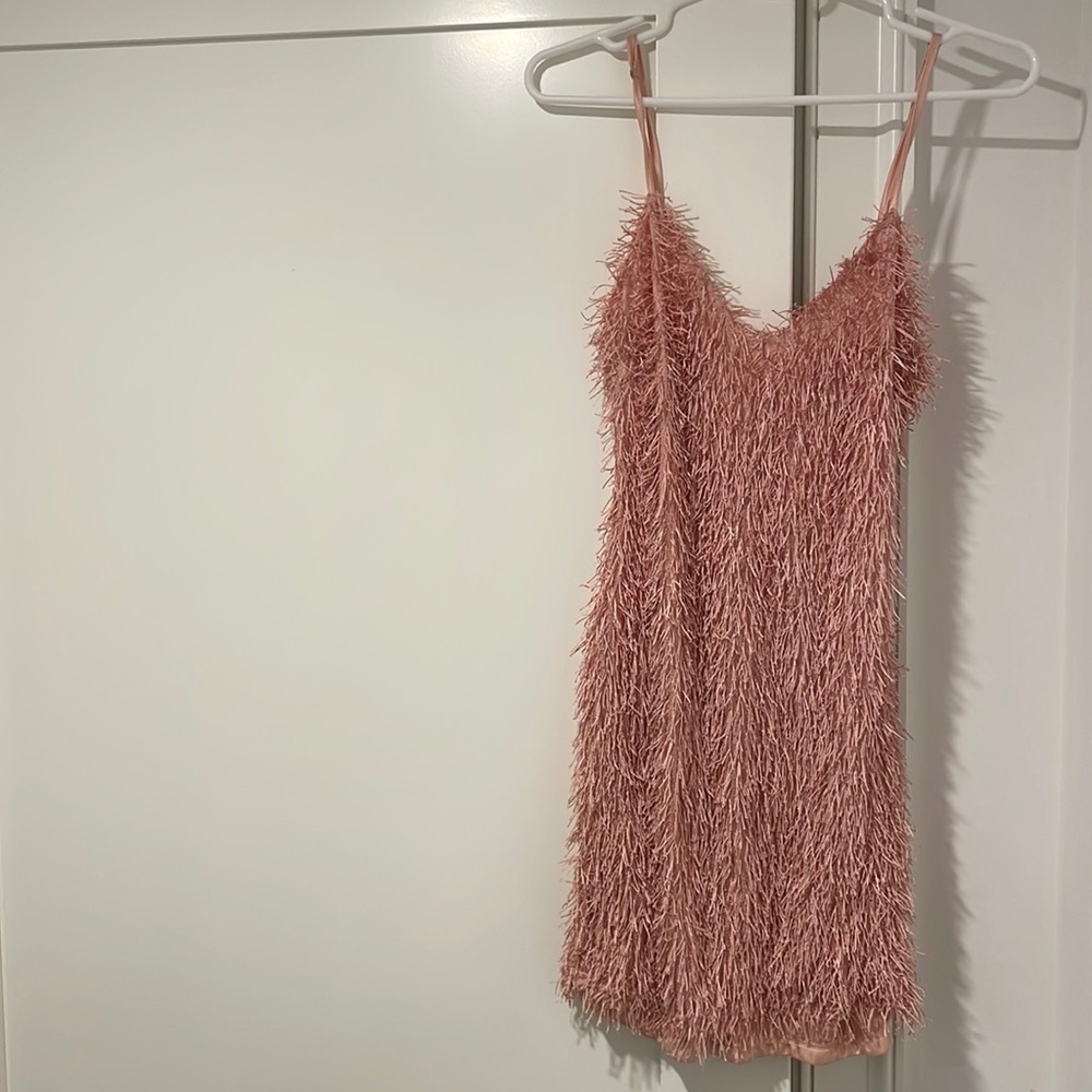 Caren Forbes size small pink fringe dress size small